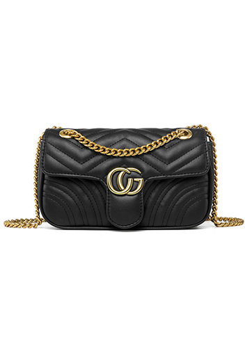 Hannah Flap Small Bag Faux Leather CG Logo Black