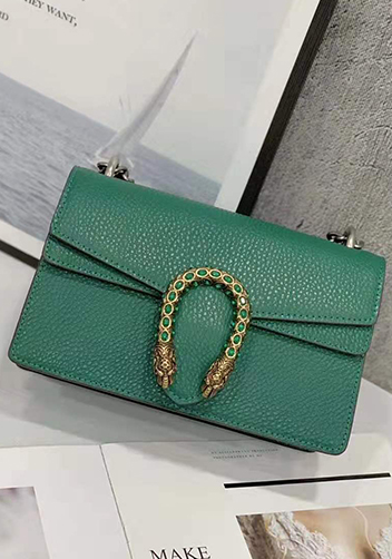 Jess Medium Leather Shoulder Bag Green