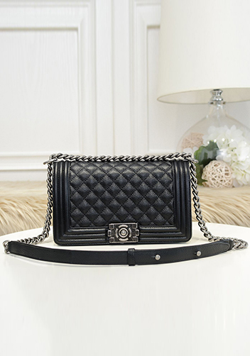 Ingrid Litchi Leather Flap Black