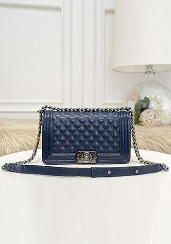 Ingrid Litchi Leather Flap Blue