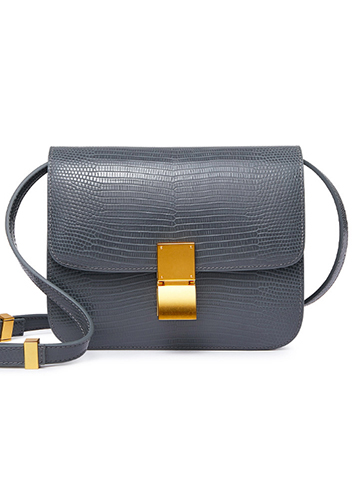 Martha Medium Lizard Leather Dark Grey