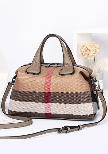 Christi Canvas Leather Medium Bag Grey