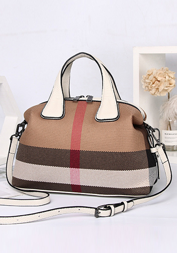 Christi Canvas Leather Medium Bag Cream
