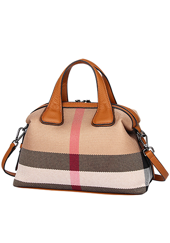 Christi Canvas Leather Medium Bag Camel