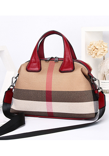Christi Canvas Leather Medium Bag Burgundy