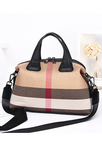 Christi Canvas Leather Medium Bag Black