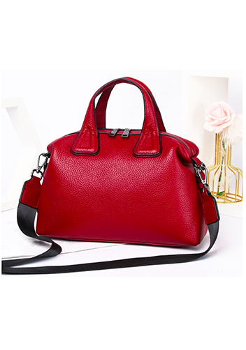 Christi Grain Leather Medium Bag Burgundy