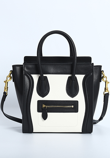 Vanessa Mini Tote Smooth Leather Black White