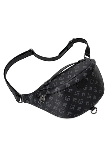 Louisa Flower Vegan Leather Waist Bag Black