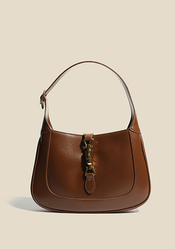 Daphne Leather Shoulder Bag Small Brown