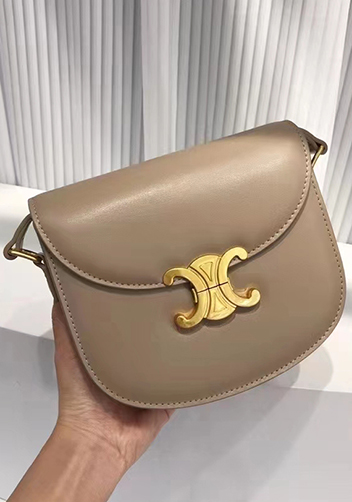 Yuga Leather Saddle Shoulder Bag Grey