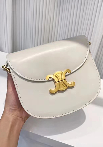 Yuga Leather Saddle Shoulder Bag Cream