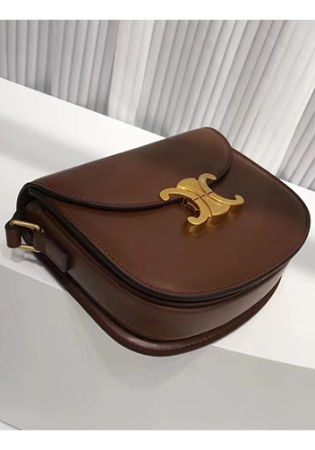 Yuga Leather Saddle Shoulder Bag Brown