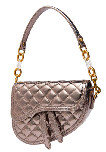 Aurora Shining Leather Saddle Bag Grey