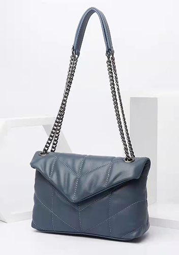 Yvonne Small Envelope Shoulder Bag Lambskin Blue