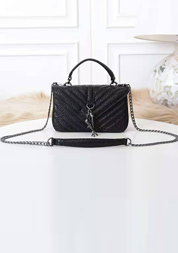 Yvonne Leather Small Flap Bag Black
