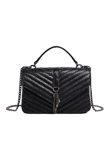 Yvonne Leather Flap Bag Black