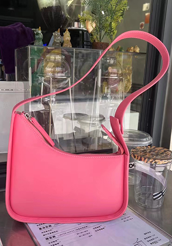 Luna Half Moon Leather Shoulder Bag Barbie