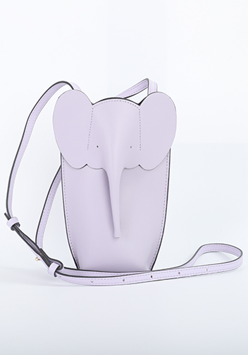 THE ELEPHANT POCKET SHOULDER LEATHER BAG PURPLE