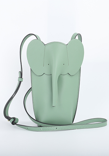 THE ELEPHANT POCKET SHOULDER LEATHER BAG GREEN