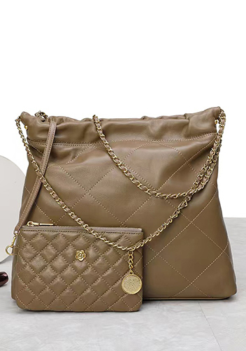 Adela Small Sheepskin Handbag Khaki