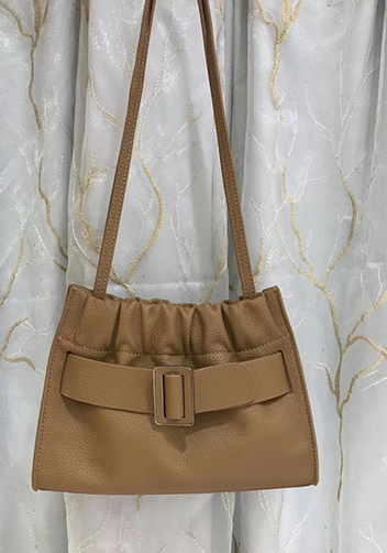 Alena Buckle Shoulder Bag Camel