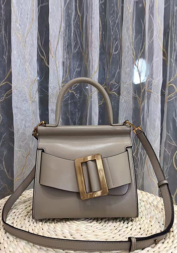 Alena Buckle Belt Top Handle Bag Grey