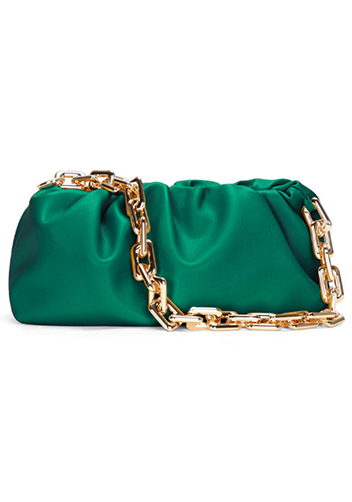 Dina Leather Clutch Chain Bag Green