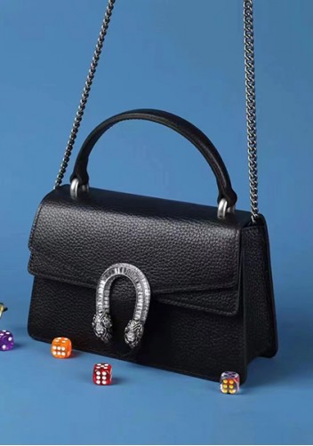 Jess Small Top handle Leather Shoulder Bag Black