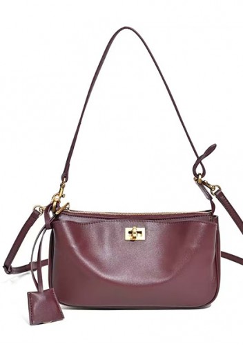 Monaco Glam Carry All Leather Clutch Bag Wine