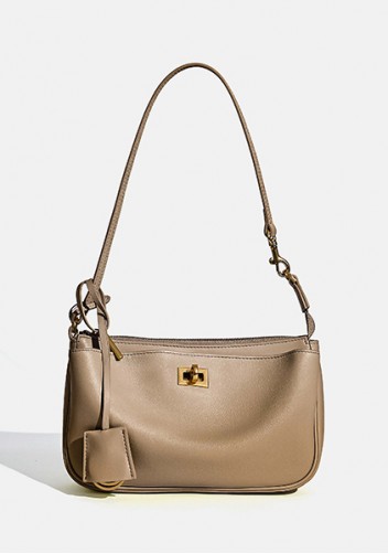 Monaco Glam Carry All Leather Clutch Bag Light Grey