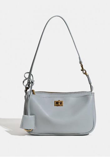 Monaco Glam Carry All Leather Clutch Bag Light Blue