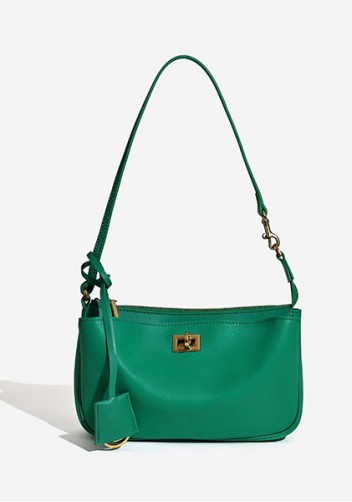 Monaco Glam Carry All Leather Clutch Bag Green