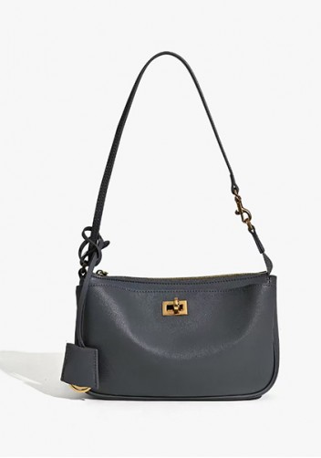 Monaco Glam Carry All Leather Clutch Bag Dark Grey