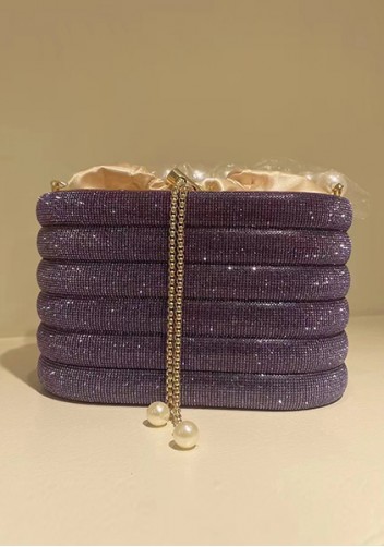 Elise Crystal-Embellished Bucket Purple