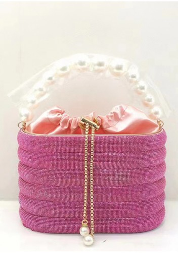 Elise Crystal-Embellished Bucket Pink