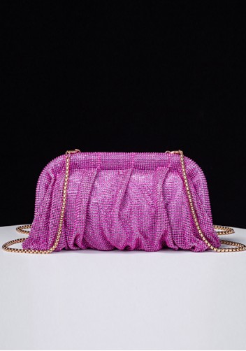 Elise Crystal-Embellished Pouch Violet