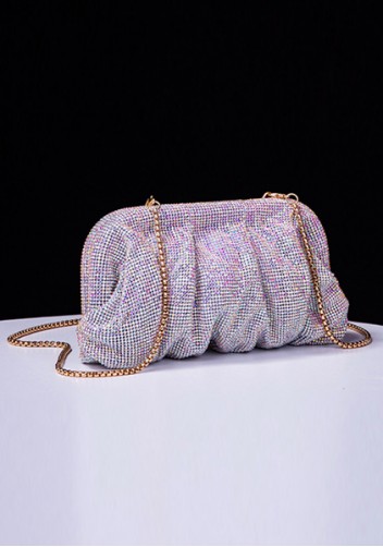 Elise Crystal-Embellished Pouch Light Purple