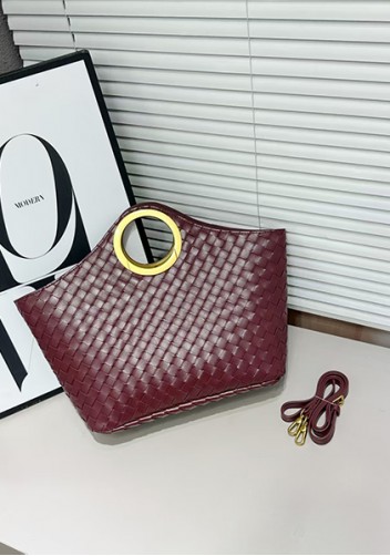 Outing Woven Vegan Leather Bag Wine
