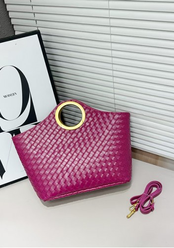 Outing Woven Vegan Leather Bag Plum Purple