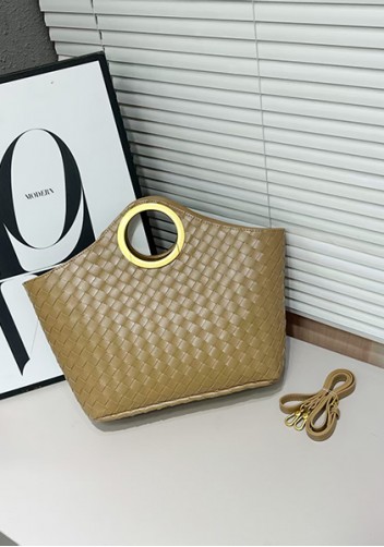 Outing Woven Vegan Leather Bag Khakhi