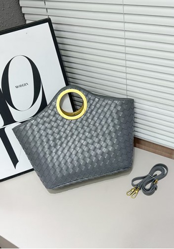 Outing Woven Vegan Leather Bag Grey
