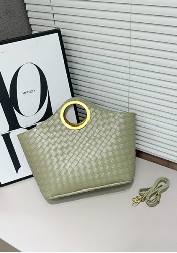 Outing Woven Vegan Leather Bag Cave Green