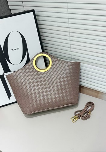 Outing Woven Vegan Leather Bag Browness