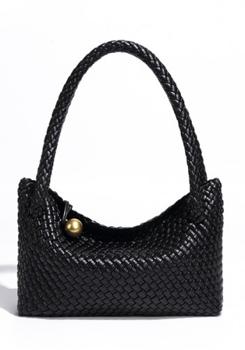 Mia Ball Synthetic Leather Shoulder Bag Black