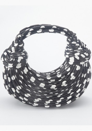 Dina Spaghetti Vegan Leather Knot Shoulder Bag Polka-dot