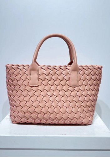 Grand Boulevard Woven Small Tote Light Pink