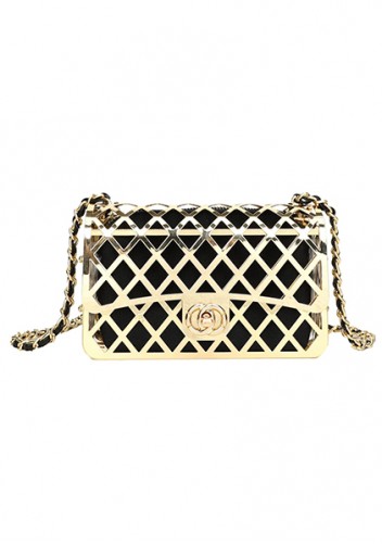 Adele Metal Flap Chain Shoulder Bag Gold