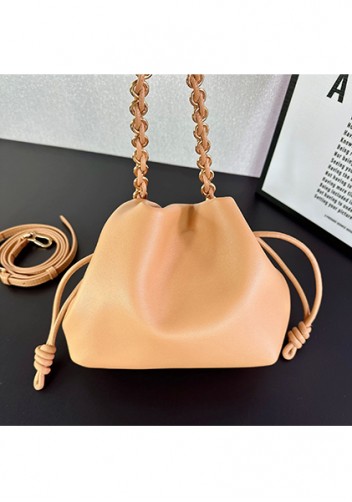 Salsa Leather Small Drawstring Bag Cream