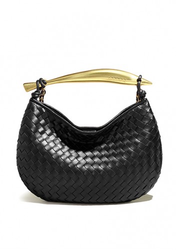The Fish Handle Medium Vegan Leather Chain Bag Black